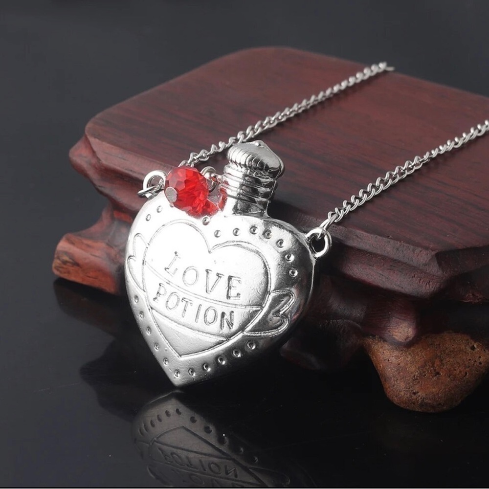 3 For $35 Love Potion Silver Tone Heart Bottle Bohemian Pendant Necklace